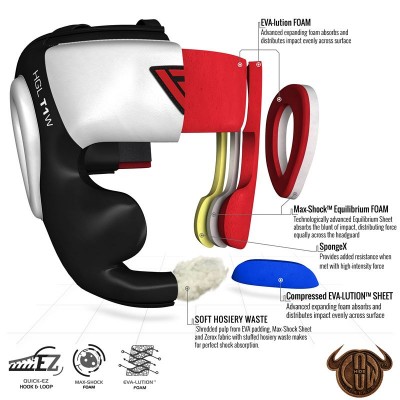 Оригинальный Шлем RDX T1 Cheek Protector Boxing Head Guard - Black/White Оригинальный Шлем RDX T1 Cheek Protector Boxing Head Guard - Black/White