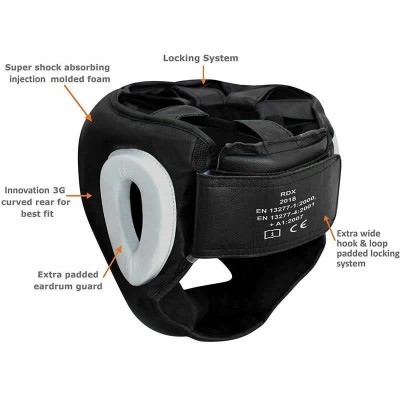 Оригинальный Шлем RDX T1 Cheek Protector Boxing Head Guard - Black/White Оригинальный Шлем RDX T1 Cheek Protector Boxing Head Guard - Black/White