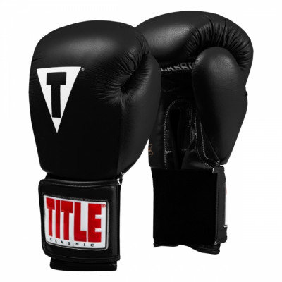 Оригинальные Боксерские Перчатки TITLE Classic Leather Elastic Training Gloves 2.0 - Black