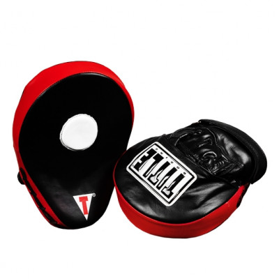 Оригинальные Гнутые Лапы TITLE Boxing Incredi-Ball Leather Punch Mitts 2.0 - Black/Red