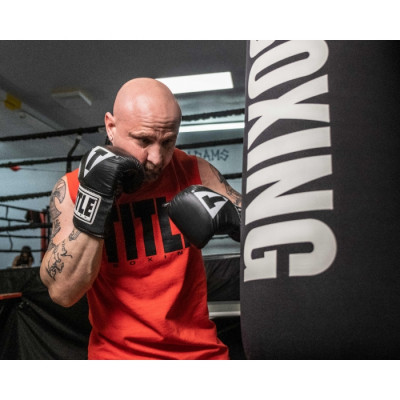 Оригинальные Снарядные Перчатки TITLE Boxing Pro Leather Bag Mitts 3.0 - Black/Grey