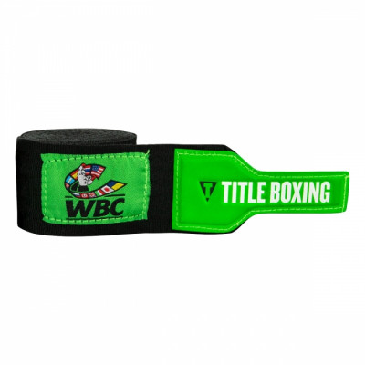 Оригинальные Бинты TITLE Boxing WBC Hand Wraps (4.72М) - Black/Green