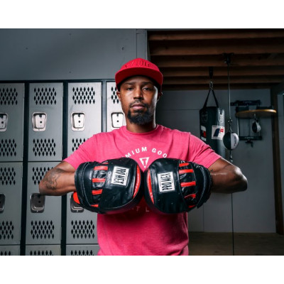 Оригинальные Гнутые Лапы Title Pro Mex Pantera Curved Punch Mitts 3.0 - Black/Red
