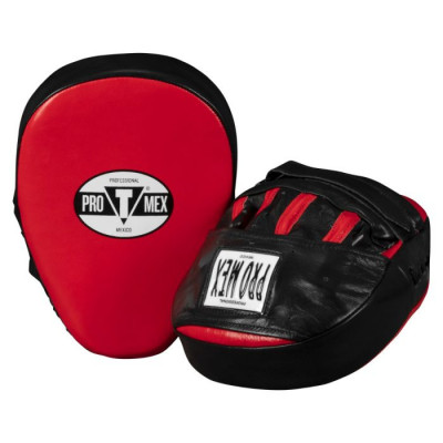 Оригинальные Гнутые Лапы Title Pro Mex Pantera Curved Punch Mitts 3.0 - Black/Red
