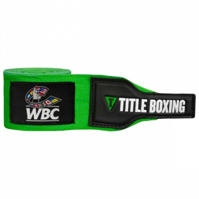Оригинальные Бинты TITLE Boxing WBC Hand Wraps (4.72М) - Green/Black
