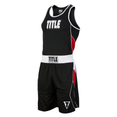 Оригинальная Боксерская Форма TITLE Aerovent Elite Amateur Boxing Set 8 - Black/Red
