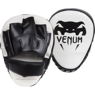 Оригинальные Гнутые Лапы Venum Light Focus Mitts - White/Black