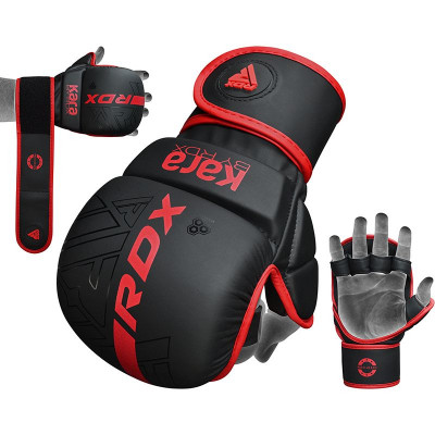 Оригинальные Перчатки RDX F6 KARA MMA Sparring Gloves - Black/Red