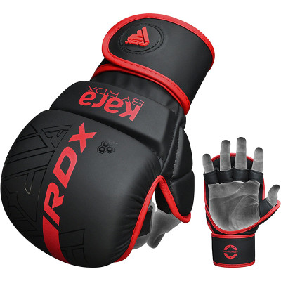 Оригинальные Перчатки RDX F6 KARA MMA Sparring Gloves - Black/Red