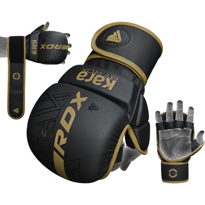 Оригинальные Перчатки RDX F6 KARA MMA Sparring Gloves - Black/Gold