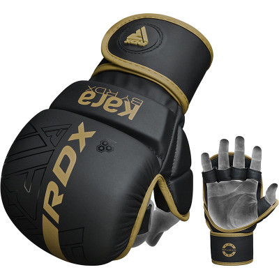 Оригинальные Перчатки RDX F6 KARA MMA Sparring Gloves - Black/Gold