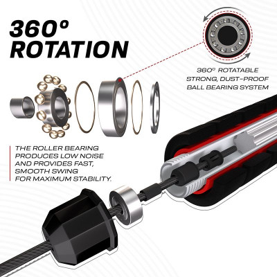 Оригинальная Скакалка RDX W1 Jump Rope With Foam Handles - Black/Red
