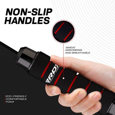 Оригинальная Скакалка RDX W1 Jump Rope With Foam Handles - Black/Red