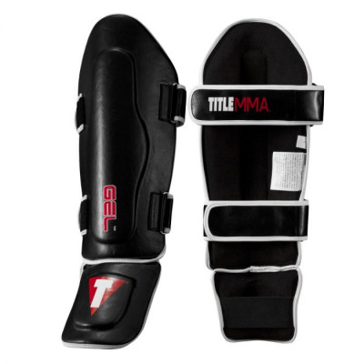 Оригинальная Защита Голени И Голеностопа TITLE MMA Perform Wolrd Pro Gel Shin Guards 2.0 - Black