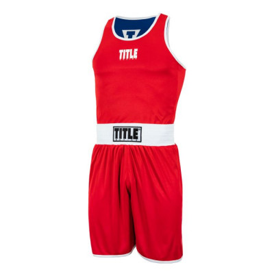 Оригинальная Двухсторонняя Боксерская Форма TITLE Boxing Aerovent Elite Amateur Boxing Set 2.0 - Navy/Red