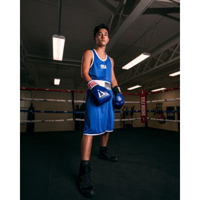 Оригинальная Детская Двухсторонняя Боксерская Форма TITLE Boxing Aerovent Elite Amateur Boxing Set 2.0 - Navy/Red