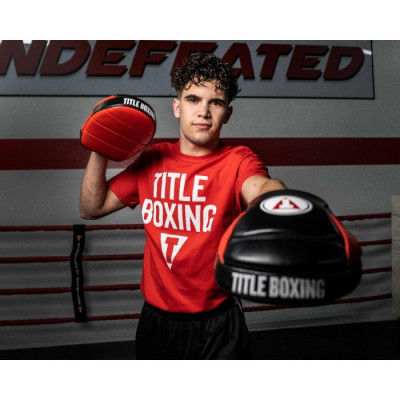 Оригинальные Лапы TITLE Fighting Fresh Leather Punch Mitts  - Black/Red