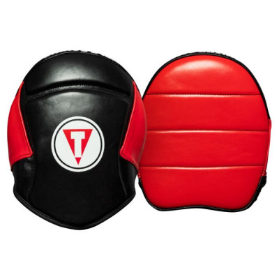 Оригинальные Лапы TITLE Fighting Fresh Leather Punch Mitts  - Black/Red