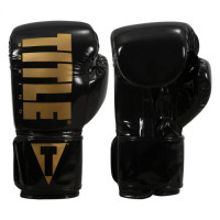 Оригинальные Боксерские Перчатки TITLE Boxing Inferno Intensity Elastic Training Gloves - Black/Gold
