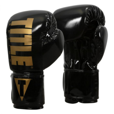 Оригинальные Боксерские Перчатки TITLE Boxing Inferno Intensity Elastic Training Gloves - Black/Gold