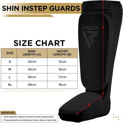 Оригинальная Защита Голени И Стопы RDX SIB Shin Instep Guard OEKO-TEX® Standard 100 Certified - Black/Black