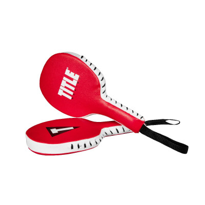 Оригинальные Боксерские Тренировочные Ракетки TITLE Boxing Punch Training Paddles - Red/White