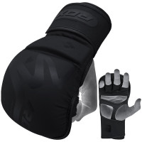 Оригинальные Перчатки RDX T15 Noir Hybrid MMA Grappling Gloves - Black
