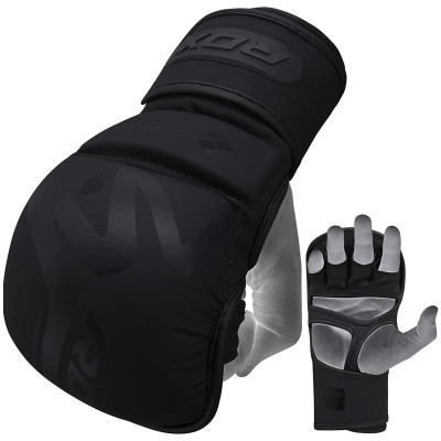 Оригинальные Перчатки RDX T15 Noir Hybrid MMA Grappling Gloves - Black
