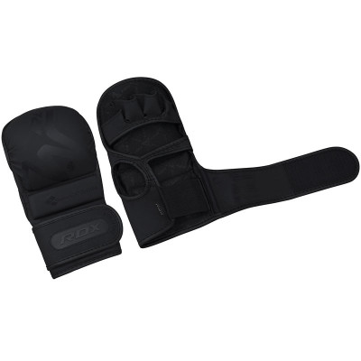 Оригинальные Перчатки RDX T15 Noir Hybrid MMA Grappling Gloves - Black