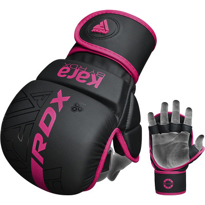 Оригинальные Перчатки RDX F6 KARA MMA Sparring Gloves - Black/Pink