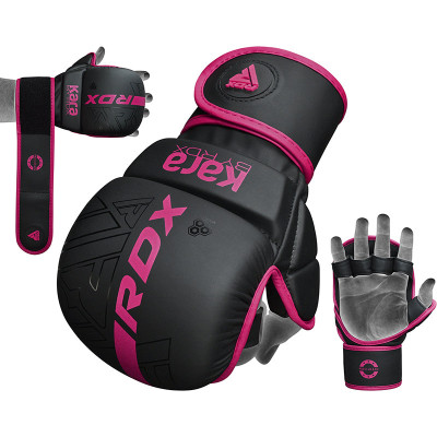 Оригинальные Перчатки RDX F6 KARA MMA Sparring Gloves - Black/Pink
