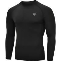 Оригинальная Компрессионная Футболка RDX T15 Long Sleeve Black Rash Guard - Black