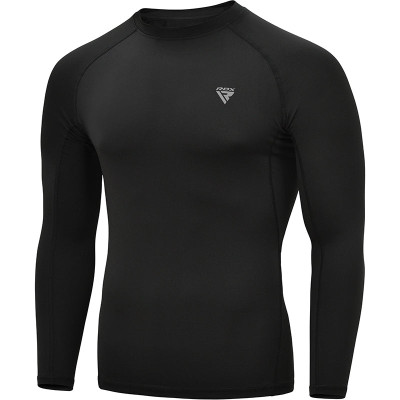 Оригинальная Компрессионная Футболка RDX T15 Long Sleeve Black Rash Guard - Black