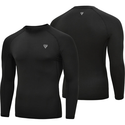 Оригинальная Компрессионная Футболка RDX T15 Long Sleeve Black Rash Guard - Black