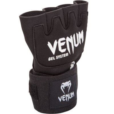 Оригинальные Гелевые Бинты Venum Kontact Gel Glove Wraps - Black/White
