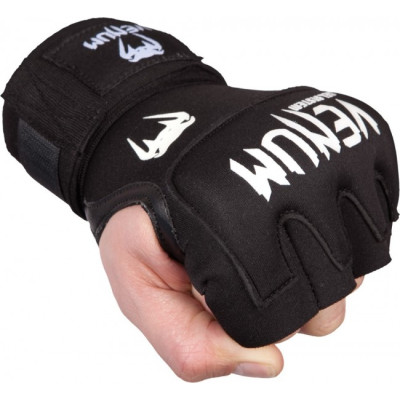 Оригинальные Гелевые Бинты Venum Kontact Gel Glove Wraps - Black/White