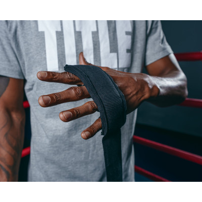 Оригинальные Бинты TITLE Boxing Semi Elastic Extra Long Hand Wraps (4.5М) - Black
