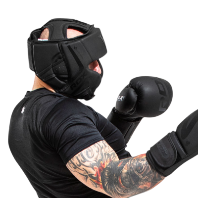 Оригинальный Шлем RDX T15 Noir Cheek Protector Head Guard - Black