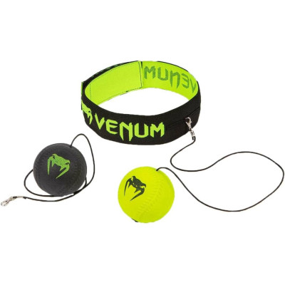 Оригинальный Файтбол Venum Reflex Ball - Black/Light Green