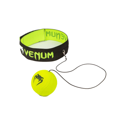 Оригинальный Файтбол Venum Reflex Ball - Black/Light Green