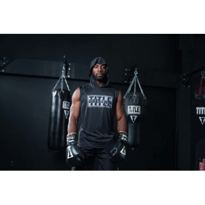 Оригинальная Безрукавка TITLE Boxing Simply Shredded Sleeveless Hoodie - Black/Grey