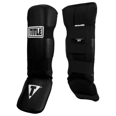 Оригинальная Защита Голени И Голеностопа TITLE Boxing Vinyl Shin-Instep Guards 2.0 - Black