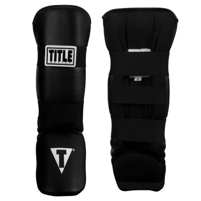Оригинальная Защита Голени И Голеностопа TITLE Boxing Vinyl Shin-Instep Guards 2.0 - Black