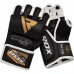 Оригинальные Перчатки RDX T2 Leather MMA Grappling Gloves - Black/Golden