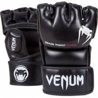 Оригинальные Перчатки Venum Impact MMA Gloves - Skintex Leather - Black