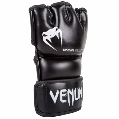 Оригинальные Перчатки Venum Impact MMA Gloves - Skintex Leather - Black
