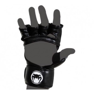 Оригинальные Перчатки Venum Impact MMA Gloves - Skintex Leather - Black