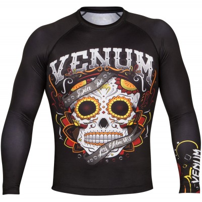 Оригинальный Рашгард Venum Santa Muerte 2.0 Rashguard LS- Black