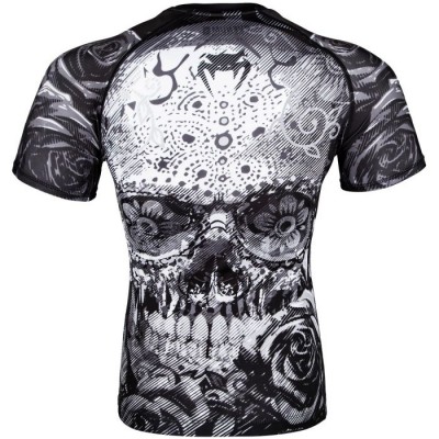 Оригинальный Рашгард Venum Santa Muerte 3.0 Rashguards S/S - Black/White