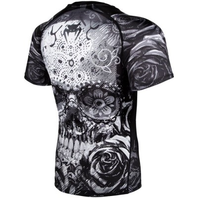 Оригинальный Рашгард Venum Santa Muerte 3.0 Rashguards S/S - Black/White